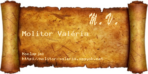 Molitor Valéria névjegykártya